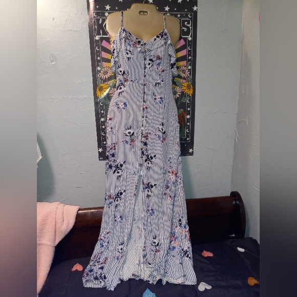 Maurices Button Down Floral Maxi Dress - Picture 3 of 7